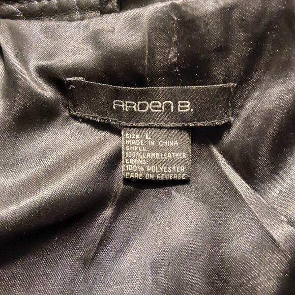 Vintage Arden B Leather Moto Cropped Jacket - Good Condition - Large - Picture 8 of 9